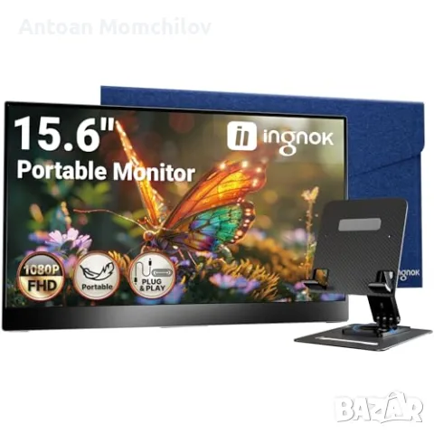 Портативен монитор Ingnok 15.6 Inch FHD 1080P USB-C