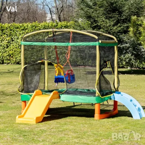 Голям батут Playground 200 см.с пърз.зел