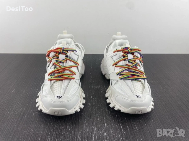 Balenciaga Track Sneaker "White/Rainbow Laces" , снимка 9 - Маратонки - 54358899