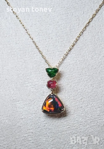 Black Opal Pendant – реверсивен медальон с невероятен черен опал! , снимка 11 - Колиета, медальони, синджири - 54085849