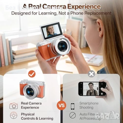 Нов 5K цифров фотоапарат WiFi 180° екран 18X zoom 64GB карта камера за начинаещи, снимка 2 - Фотоапарати - 54354125