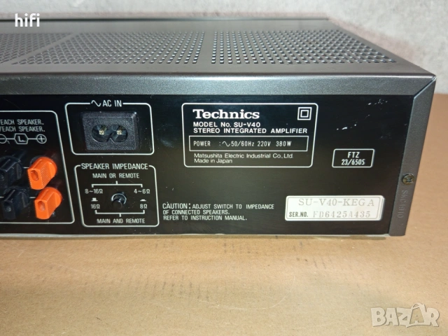 Стерео усилвател Technics SU-V40, снимка 5 - Ресийвъри, усилватели, смесителни пултове - 54511021
