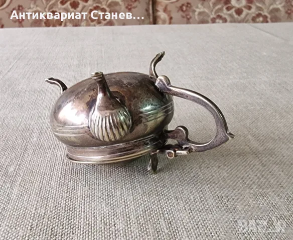 Винтидж посребрен съд за горчица, снимка 8 - Прибори за хранене, готвене и сервиране - 55326854