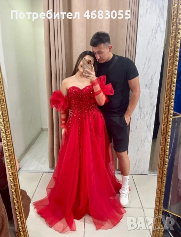Червена рокля S/M, снимка 2 - Рокли - 54319750