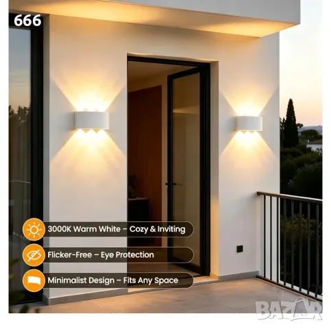 LED стенна лампа, снимка 4 - Лампи за стена - 55455824