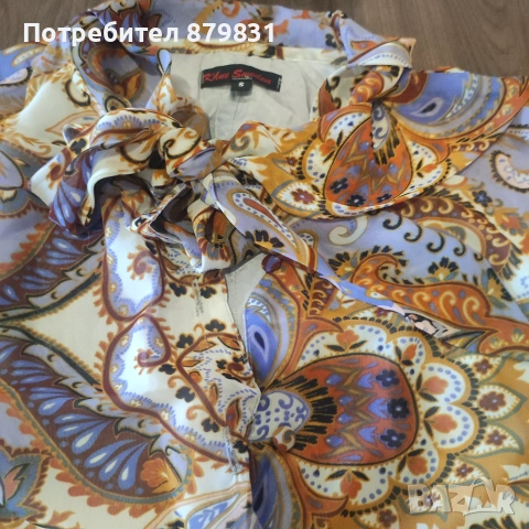 Елегантна ефирна рокля с класически Пейсли десен (индийски мотиви), снимка 2 - Рокли - 55273335