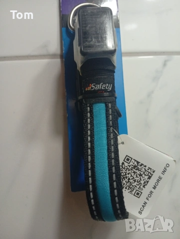 Каишка за куче със светлинен елемент, подходяща за разходки в тъмното.  Размер M Лека и здрава  Цена