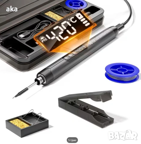 Безжичен поялник Solderig iron LED ДИСПЛЕЙ+LED ОСВЕТЛЕНИЕ нов 