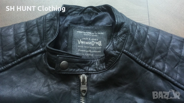 Jack & Jones RICHARD LEATHER Jacket Размер L мъжко яке естествена кожа 15-27, снимка 6 - Якета - 54803773