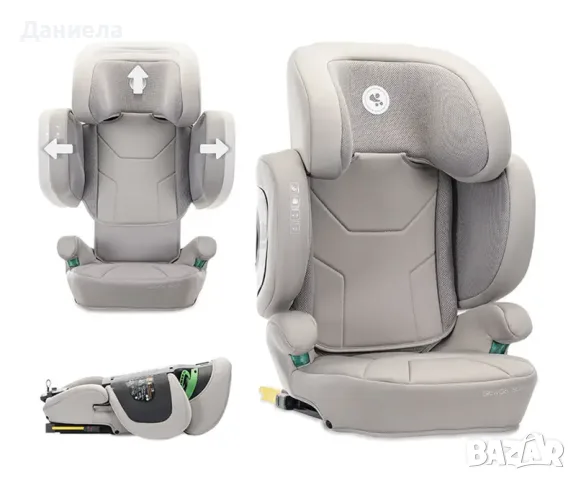 Lorelli Стол за кола Growgo grey i-Size Isofix 100-150см, странично разширяване