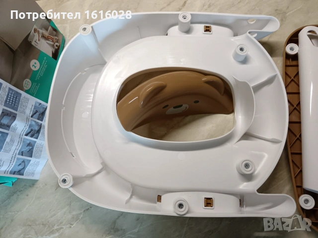 Детска седалка за тоалетна чиния със стълбичка Мече 2 в 1 Home Creation Kids., снимка 12 - За банята - 55234722