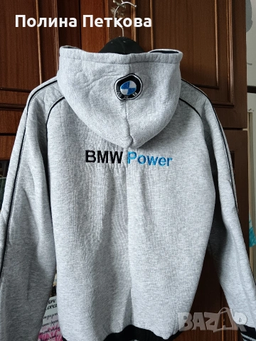 Ретро ватиран суитшър / горнище BMW Power (Размер M) – КАТО НОВ, снимка 2 - Суичъри - 54902942