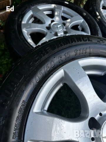 Оригинални джанти Mercedes 15” 5x112 ET37 с гуми 205/60 R15 – 150€, снимка 2 - Автомобили и джипове - 54892570