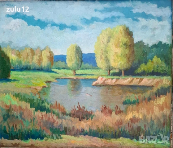 Стара картина без забележки. Масло върху фазер. Размери-77 на 68 см. с рамката. Цена-100 евро.