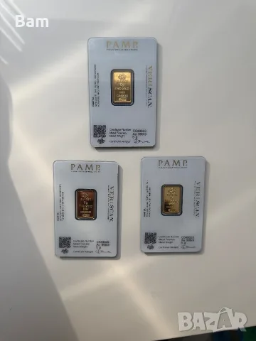 Инвестиционни златни кюлчета PAMP Suisse 5 г (999.9), снимка 2 - Други ценни предмети - 55424857