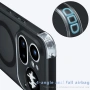 Магнитен Матов Калъф за Nothing Phone (4a) Pro - 360° стойка, 12 Airbag, N52 магнит, Прозрачно-черен, снимка 4