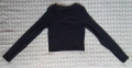 Тънка черна дамска блуза с дълги ръкави, снимка 2