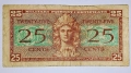 Рядка Военна банкнота от САЩ 25 Цента 1951 година. , снимка 2