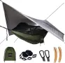 Двуместен къмпинг хамак AnorTrek с комарник, водоустойчива тента и рейки, снимка 1