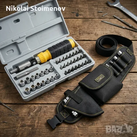 Комплект инструменти AIWA в кутия 41 части + Подарък Многофункционална работна чанта за инструменти 