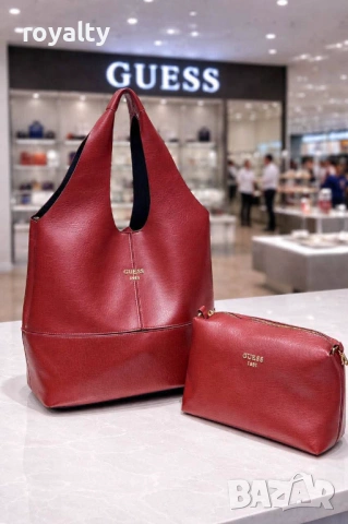 Guess Нова Кожена Дамска Чанта Различни Цветове , снимка 7 - Чанти - 54649605