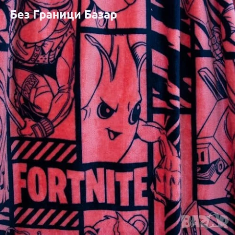 Ново Fortnite меко одеяло 100x150 см гейминг дизайн меко топло с герои за фенове идеален подарък, снимка 6 - Олекотени завивки и одеяла - 54561472