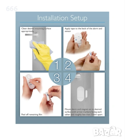 Аларма против кражба за врати, прозорци, търговски помещения, 130 db, weirsuky™, с дистанционно , снимка 7 - Друга електроника - 54107035