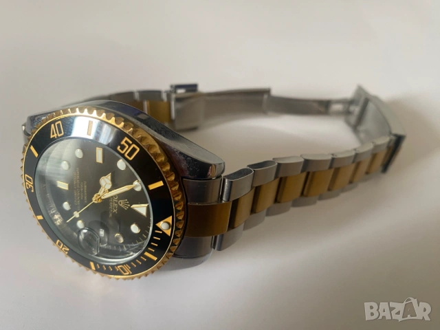 Rolex сребърно златист механичен автоматичен часовник нов!, снимка 2 - Мъжки - 54637837