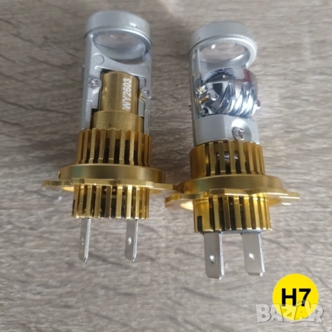 H7, H4 LED Крушки с мини проекторни лупи | 7580 CSP Чип, висока мощност, снимка 8 - Аксесоари и консумативи - 54467657