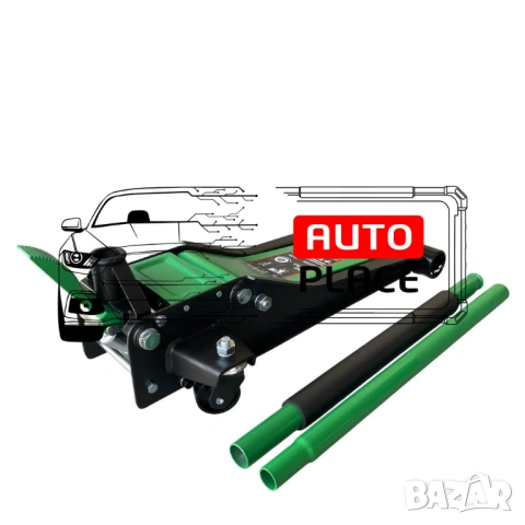 Нископрофилен крик крокодил 4 тона с две помпи и педал 75 – 505 мм ROCKFORCE, снимка 2 - Други инструменти - 54026361