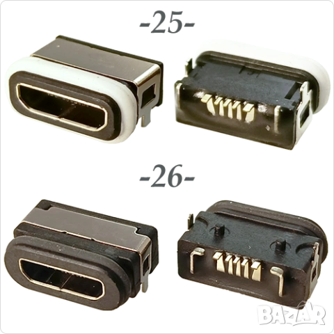 Букса  конектор USB micro  , 2/5 pin connector, снимка 14 - Ремонт на друга електроника - 40051806