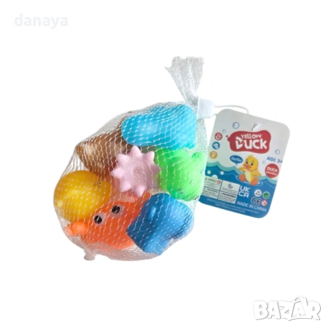 6549 Комплект мини гумени играчки за баня Животни, 7 броя, снимка 6 - Други - 54053346
