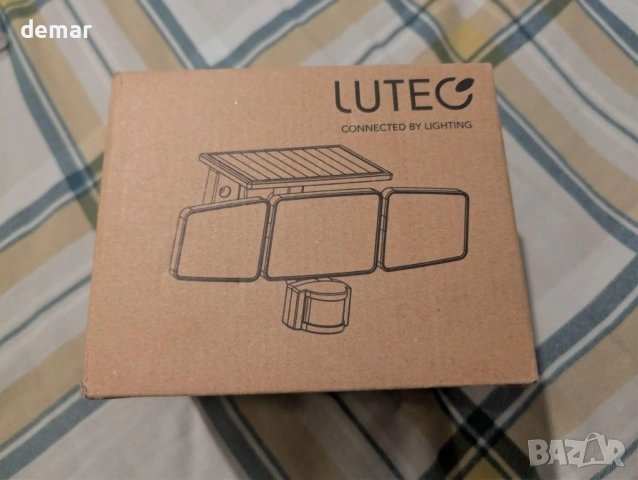 LUTEC Соларна външна охранителна лампа 302 LED 1500LM, сензор за движение, 3 глави, снимка 9 - Соларни лампи - 54448106