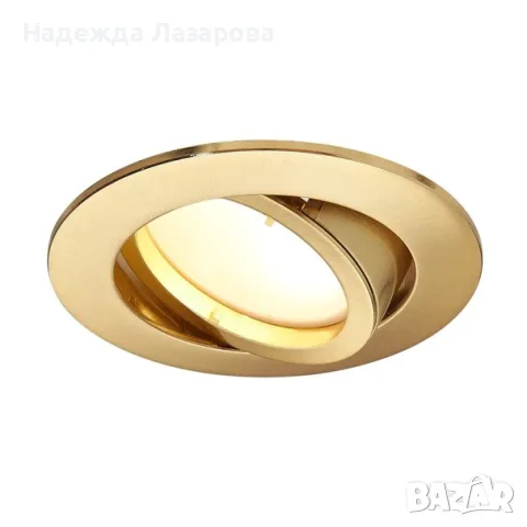 LED лунички , димируеми , въртящи 5W 230V 68 мм. , неутрално Бяло 4000 K – матов златен цвят, снимка 5 - Лед осветление - 55323702