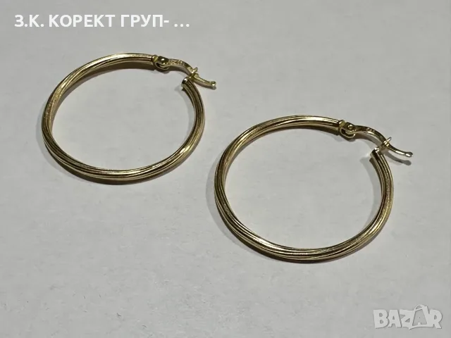 Златни дамски обеци 14К – 2,58 гр., снимка 6 - Обеци - 55545793
