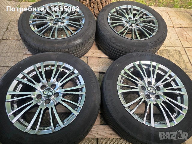 Лети джанти 16ки 5х100 MSW O.Z.Racing + летни гуми 205/55/16 Continental, снимка 3 - Гуми и джанти - 55067586