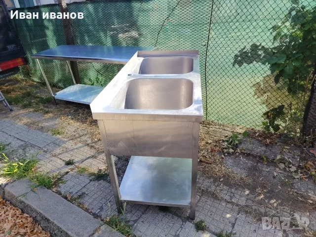 Двойна мивка с Долен плос, снимка 3 - Друго търговско оборудване - 55644958