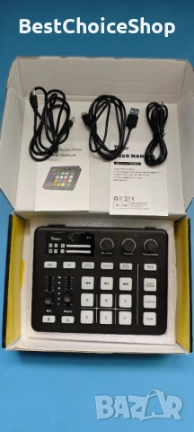 Yinker RGB аудио миксер с Bluetooth и промяна на гласа – За живо предаване, снимка 2 - Ресийвъри, усилватели, смесителни пултове - 54220398