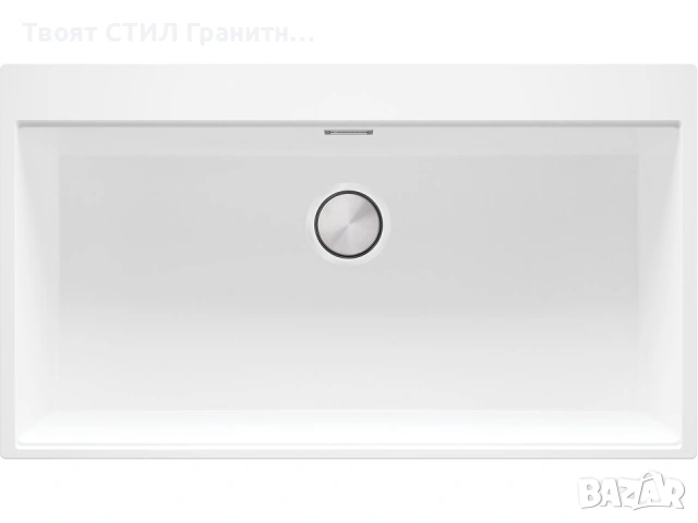 Бяла кухненска гранитна мивка Осло 90 XXL Top 880 x 500 мм, снимка 9 - Мивки - 54700684