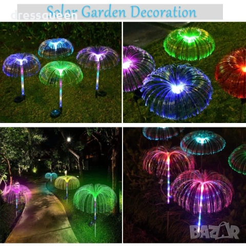 4469 Соларна LED лампа „Медуза“: Магическо сияние със 7 преливащи цвята за вашата градина, снимка 9 - Соларни лампи - 54066337