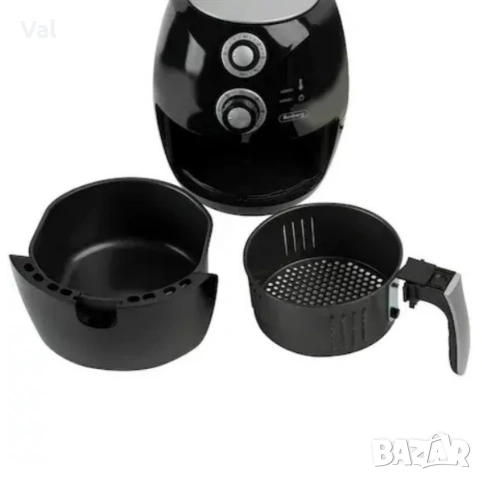Фритюрник AirFryer Rosberg Premium, 1600W, 3л., Горещ въздух, Таймер, до 200°C, Черен, снимка 3 - Фритюрници - 54672293