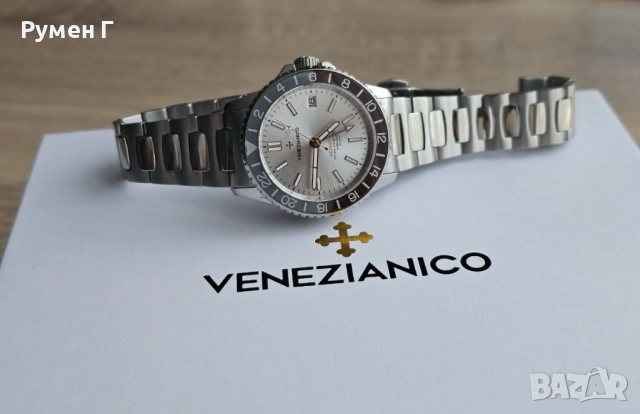 Нов Venezianico Nereide GMT, 200м, автомат, пълен комплект, бартер, снимка 2 - Мъжки - 54320388