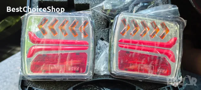 LED безжични задни магнитни светлини, 7-пинов щепсел за ремаркета, камиони, каравани, снимка 2 - Аксесоари и консумативи - 55511867