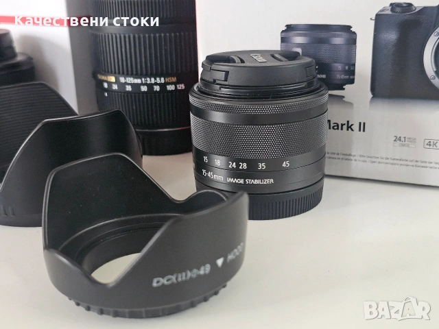 Canon M50 Mark II с 3 обектива и аксесоари комплект, снимка 5 - Камери - 54974187