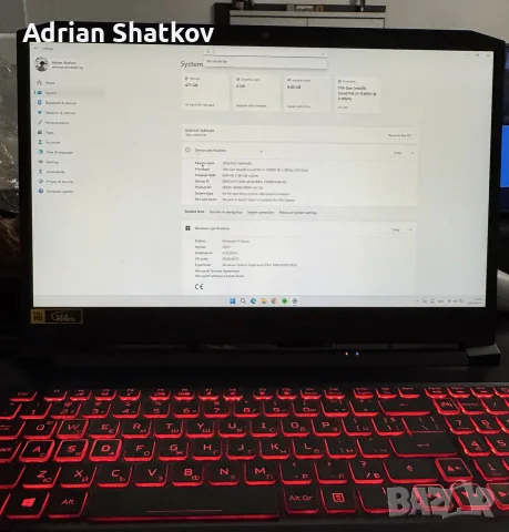 Acer Nitro 5 (i5 11-то / GTX 1650 / 512GB) + ПЪЛЕН ГЕЙМЪРСКИ КОМПЛЕКТ