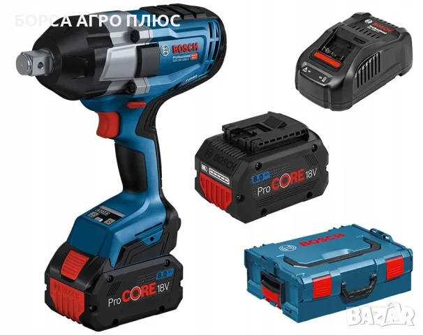 Bosch GDS 18V-1050 H 2x8.0Ah 1700Nm Ударен гайковерт Professional L-BOXX Нов