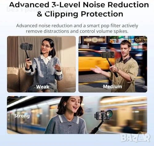 Нов Безжичен микрофон SMALLRIG S70-C2 USB-C 300м шумопотискане iPhone Android 48h кейс, снимка 8 - Микрофони - 54195855