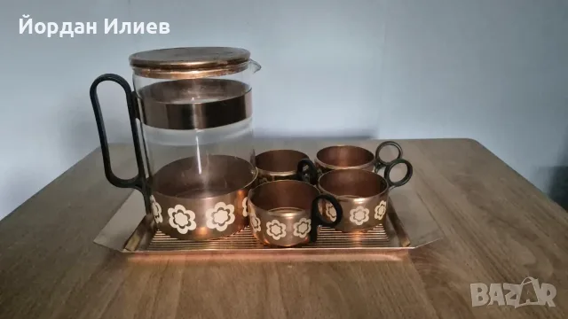 Комплект за напитки от мед, снимка 2 - Антикварни и старинни предмети - 55377580