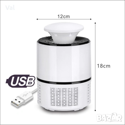 LED лампа против комари с USB захранване / Цвят: Черен / 5V, снимка 2 - Лед осветление - 54733098