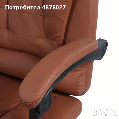 Ергономичен офис стол с лумбална опора от еко кожа – комфорт за дълги часове без болки, снимка 5 - Столове за офис - 55390595